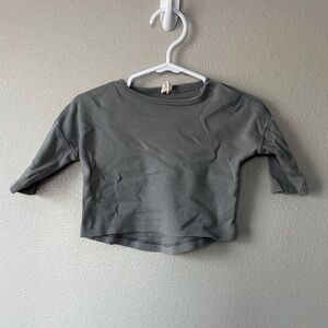 Quincy Mae Gray Blue 100% Organic Cotton Long Sleeve Tee Size 0-3 Months